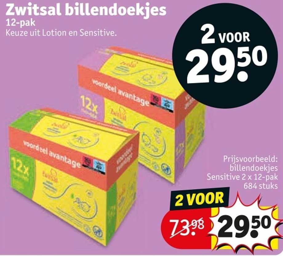 Zwitsal billendoekjes 12-pak - 2 VOOR 29,50