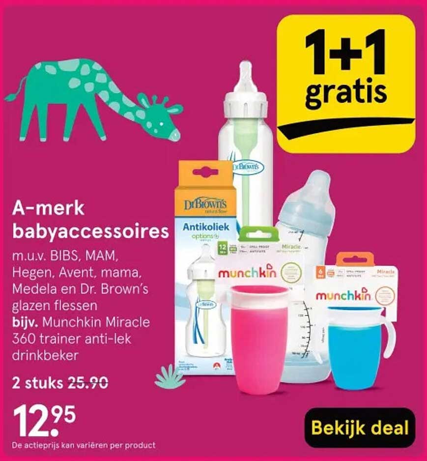 A-merk babyaccessoires 1+1 gratis