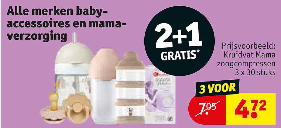 Alle merken baby-accessoires en mama-verzorging 2+1 GRATIS*