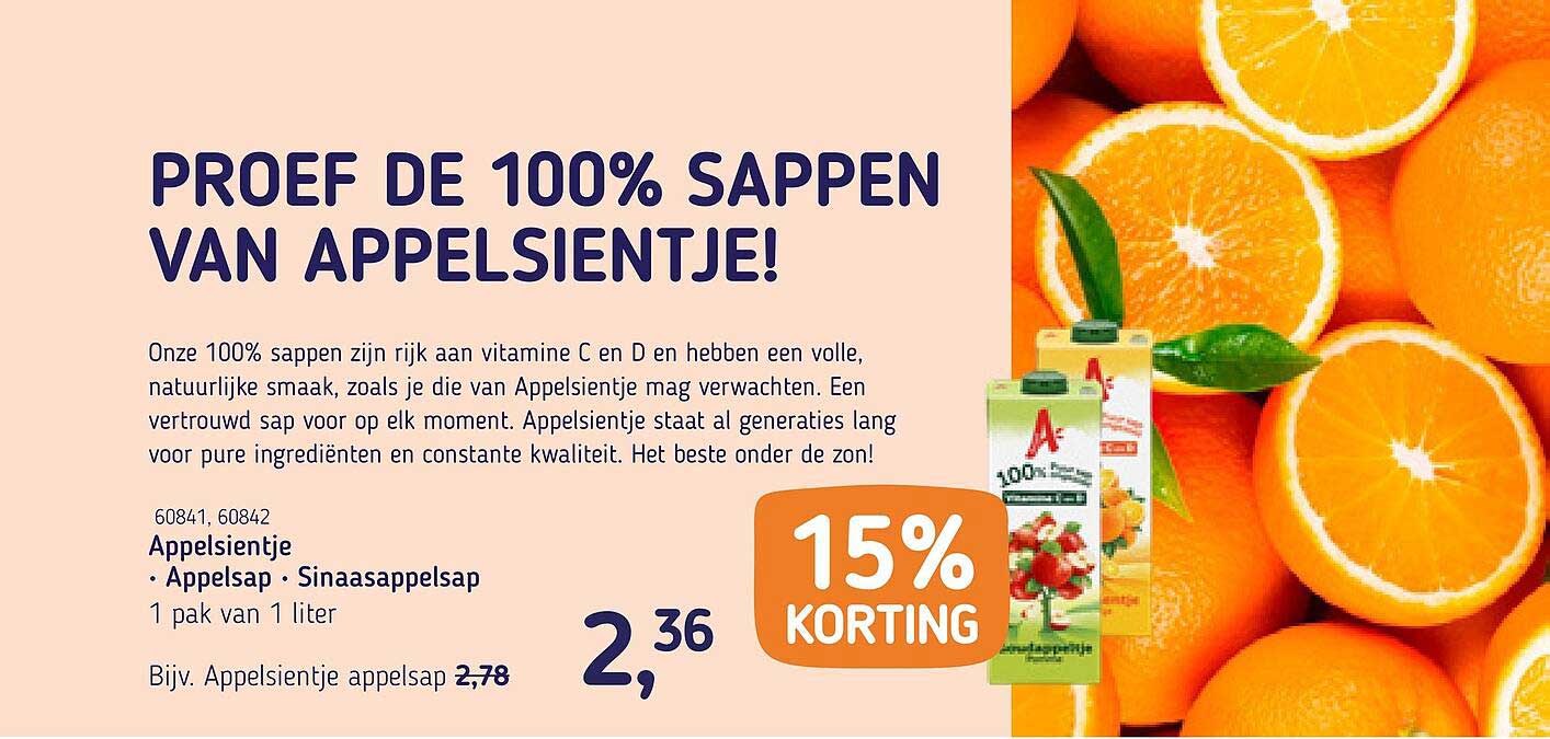 Appelsientje • Appelsap • Sinaasappelsap 15% KORTING