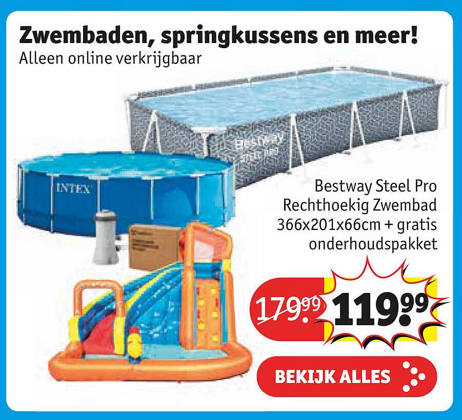 Bestway Steel Pro Rechthoekig Zwembad 366x201x66cm + gratis onderhoudspakket