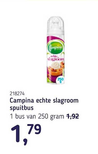 Campina echte slagroom spuitbus