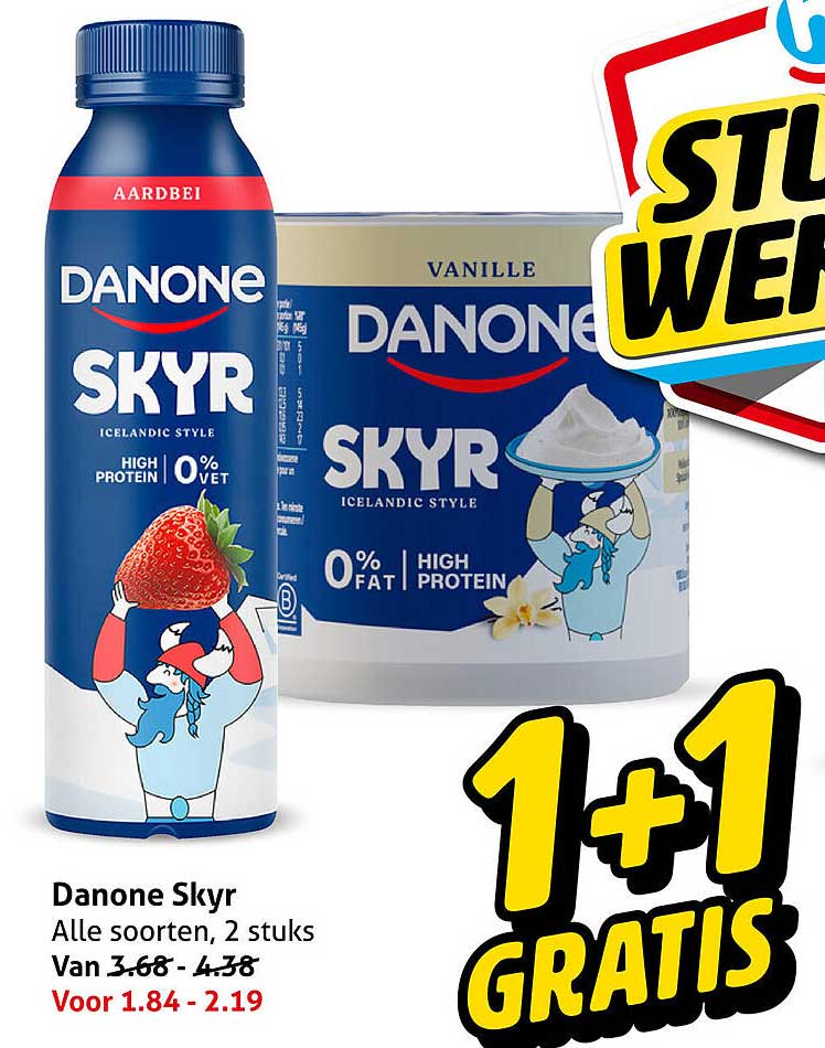 Danone Skyr Alle soorten, 2 stuks 1+1 gratis