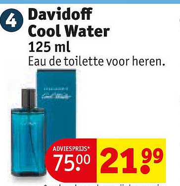 Davidoff Cool Water 125 ml Eau de toilette voor heren.