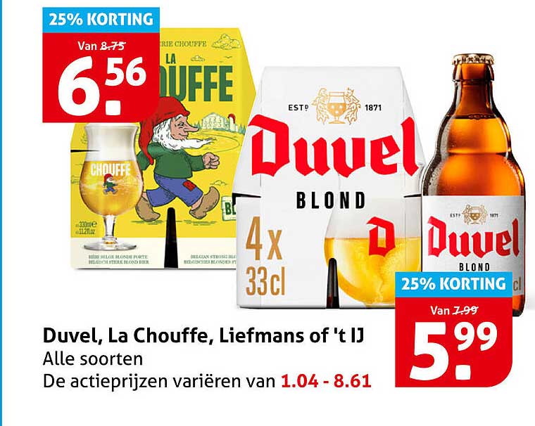 Duvel, La Chouffe, Liefmans of 't IJ Alle soorten