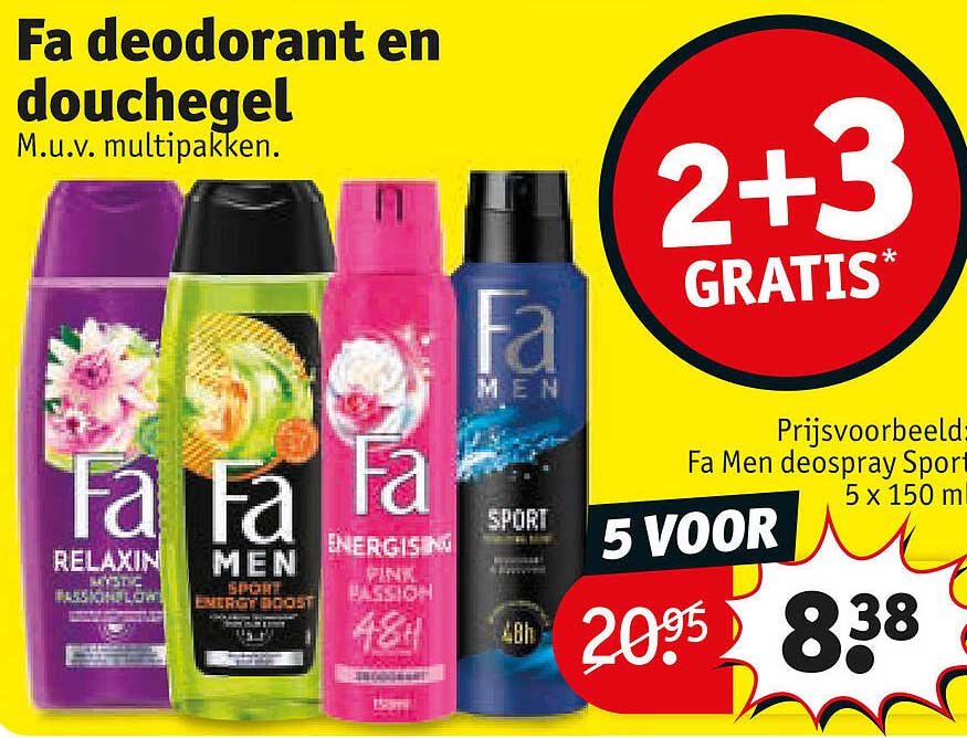 Fa deodorant en douchegel M.u.v. multipakken. 2+3 GRATIS*