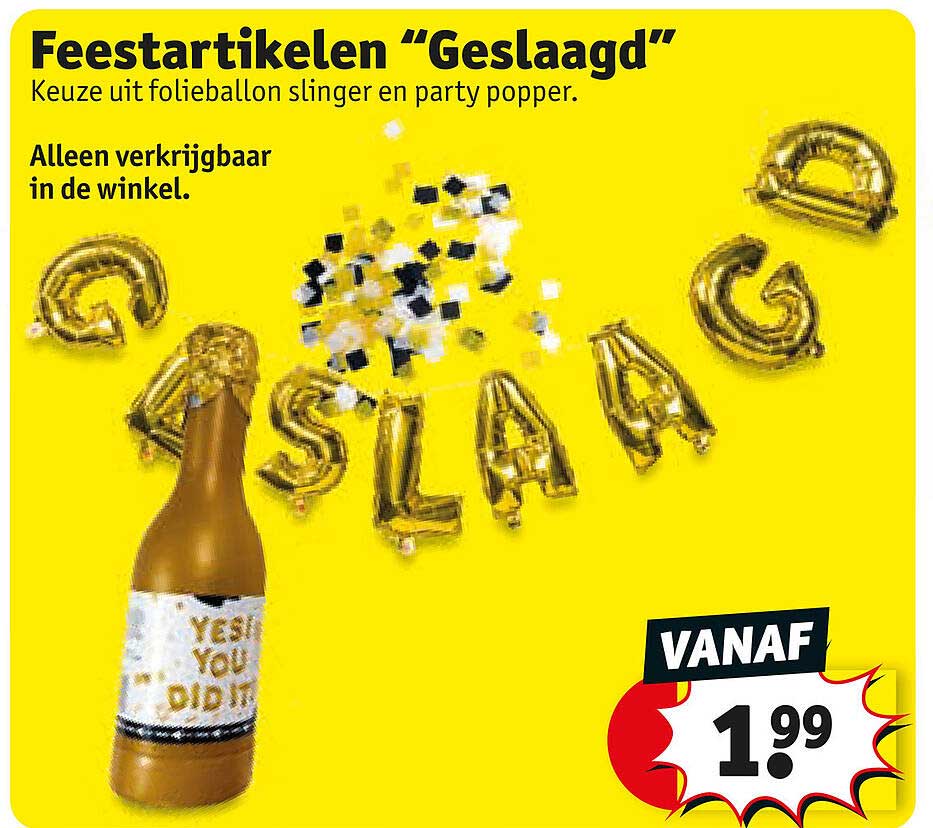 Feestartikelen “Geslaagd”