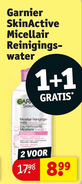 Garnier SkinActive Micellair Reinigingswater 1+1 GRATIS*