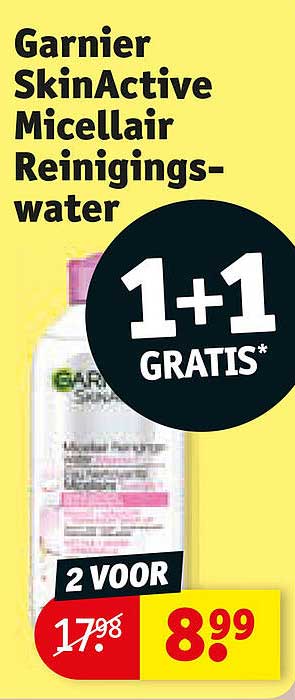 Garnier SkinActive Micellair Reinigingswater 1+1 GRATIS