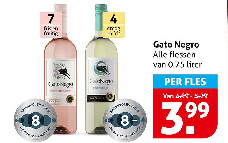 Gato Negro Alle flessen van 0.75 liter PER FLES