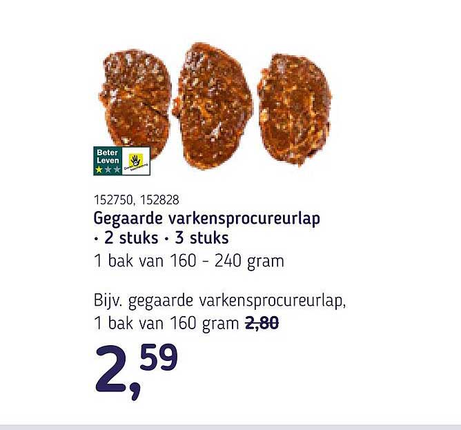 Gegaarde varkensprocureurlap • 2 stuks • 3 stuks