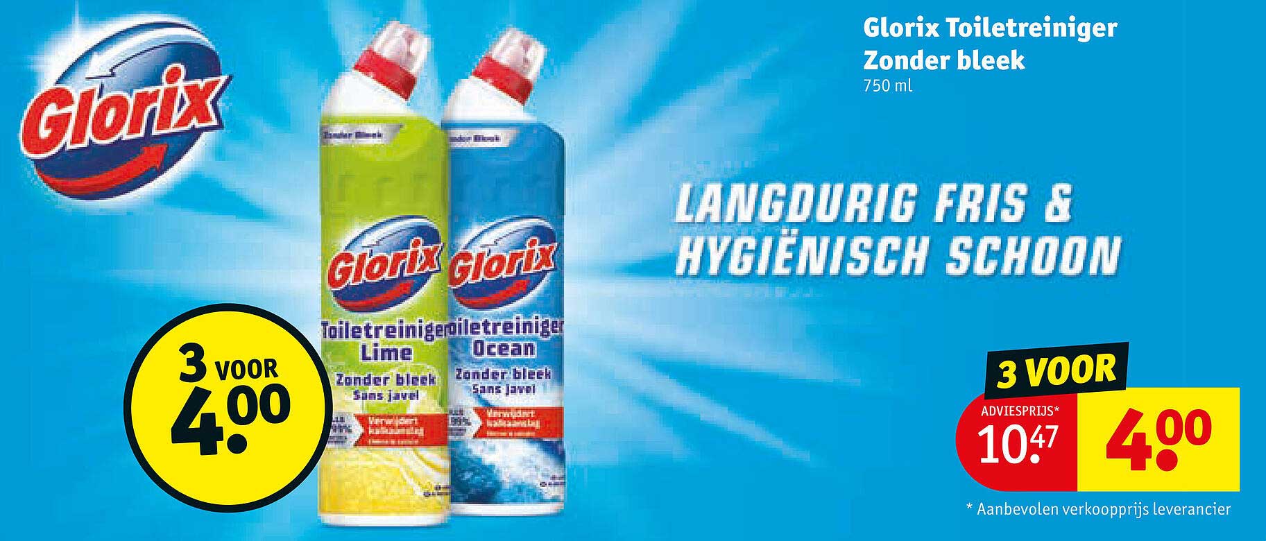 Glorix Toiletreiniger Zonder bleek 750 ml 3 VOOR