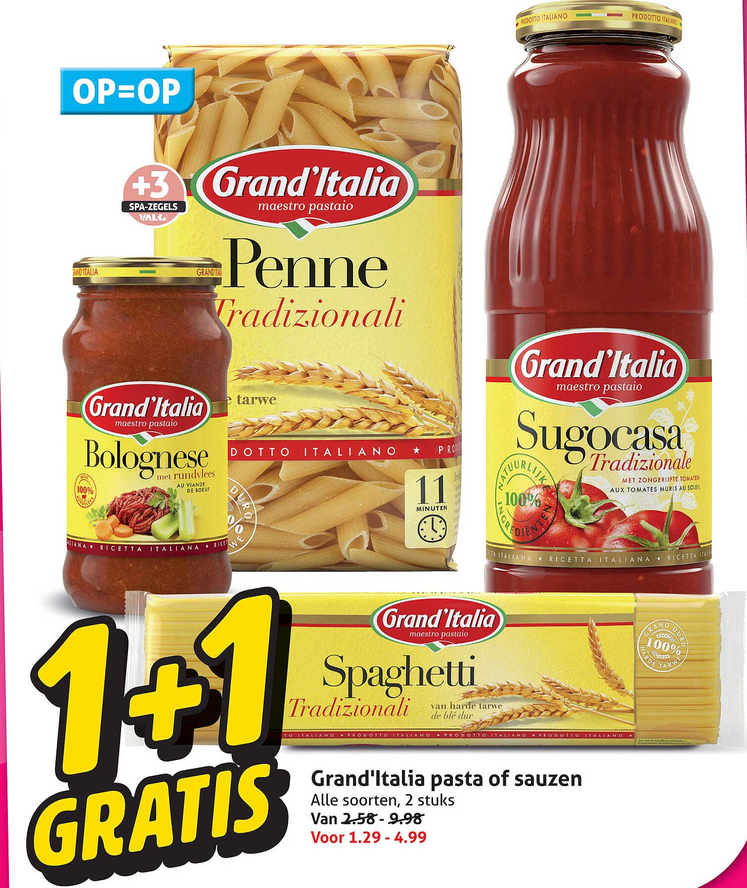 Grand'Italia pasta of sauzen Alle soorten, 2 stuks 1+1 GRATIS