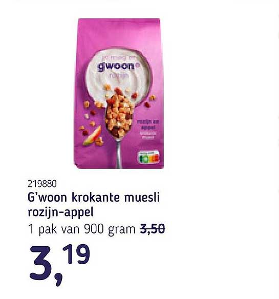 G'woon krokante muesli rozijn-appel