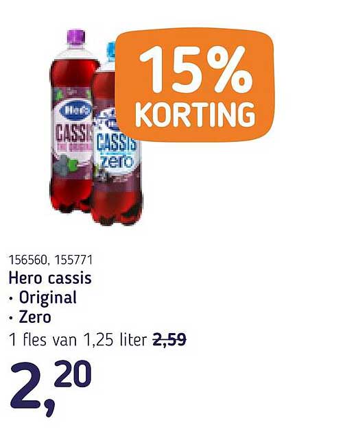Hero cassis Original Zero 15% KORTING