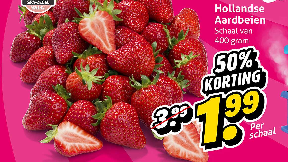 Hollandse Aardbeien Schaal van 400 gram 50% KORTING