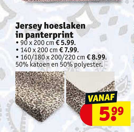 Jersey hoeslaken in panterprint