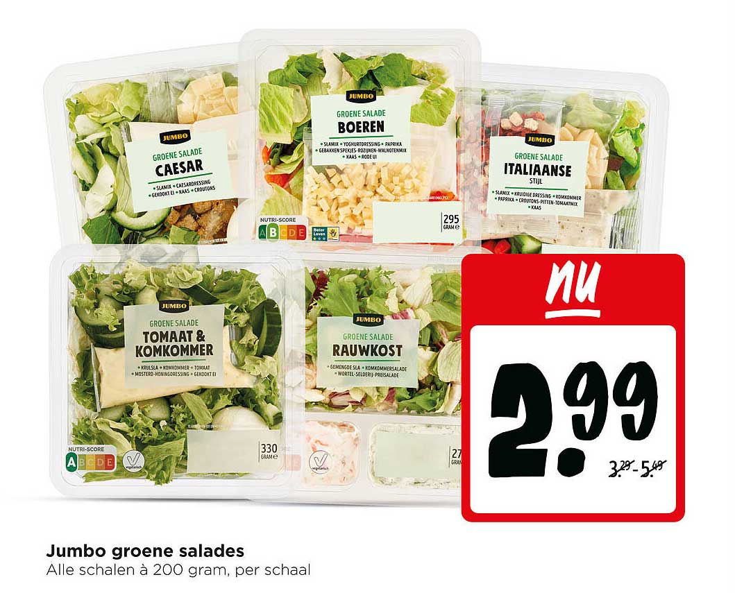 Jumbo groene salades