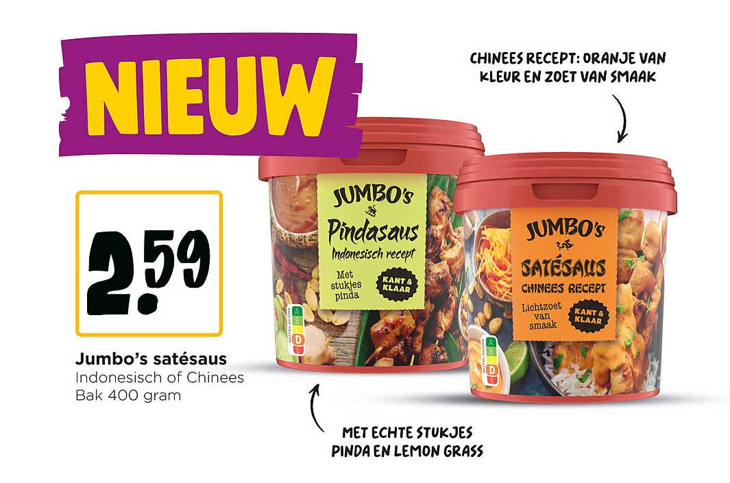 Jumbo’s satésaus Indonesisch of Chinees Bak 400 gram