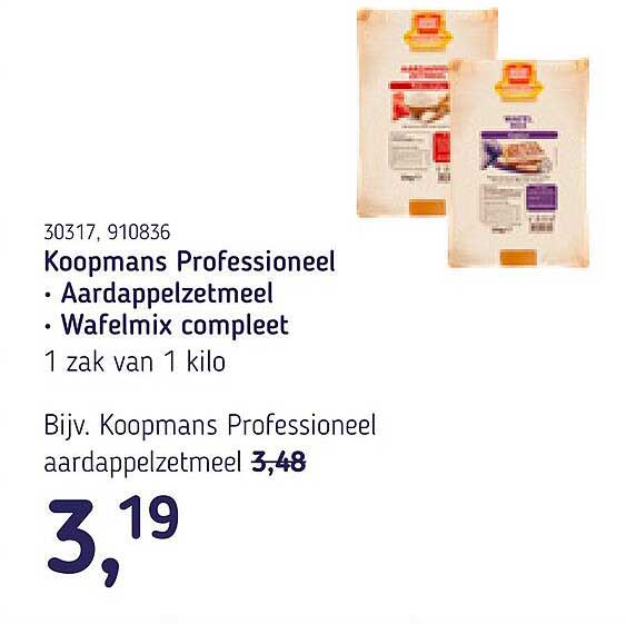 Koopmans Professioneel • Aardappelzetmeel • Wafelmix compleet