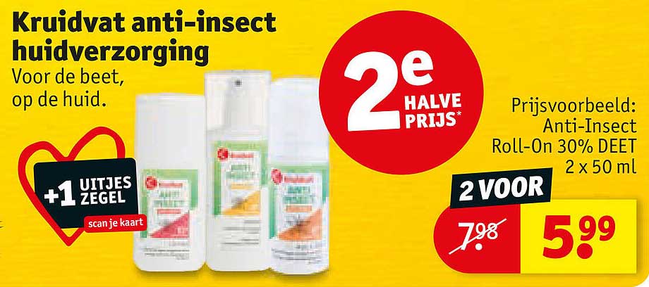 Kruidvat anti-insect huidverzorging Voor de beet, op de huid. 2e halve prijs