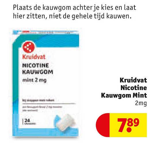 Kruidvat Nicotine Kauwgom Mint 2mg