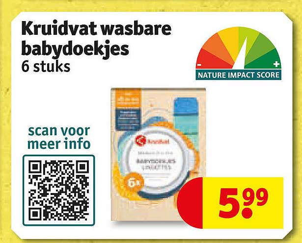 Kruidvat wasbare babydoekjes 6 stuks