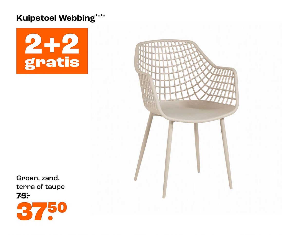 Kuipstoel Webbing**** 2+2 gratis