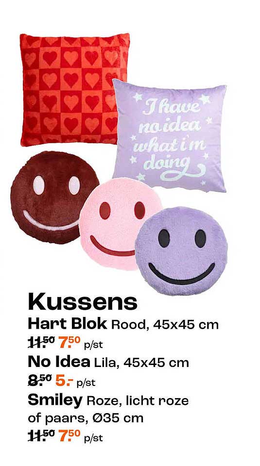 Kussens Hart Blok Rood, 45x45 cm