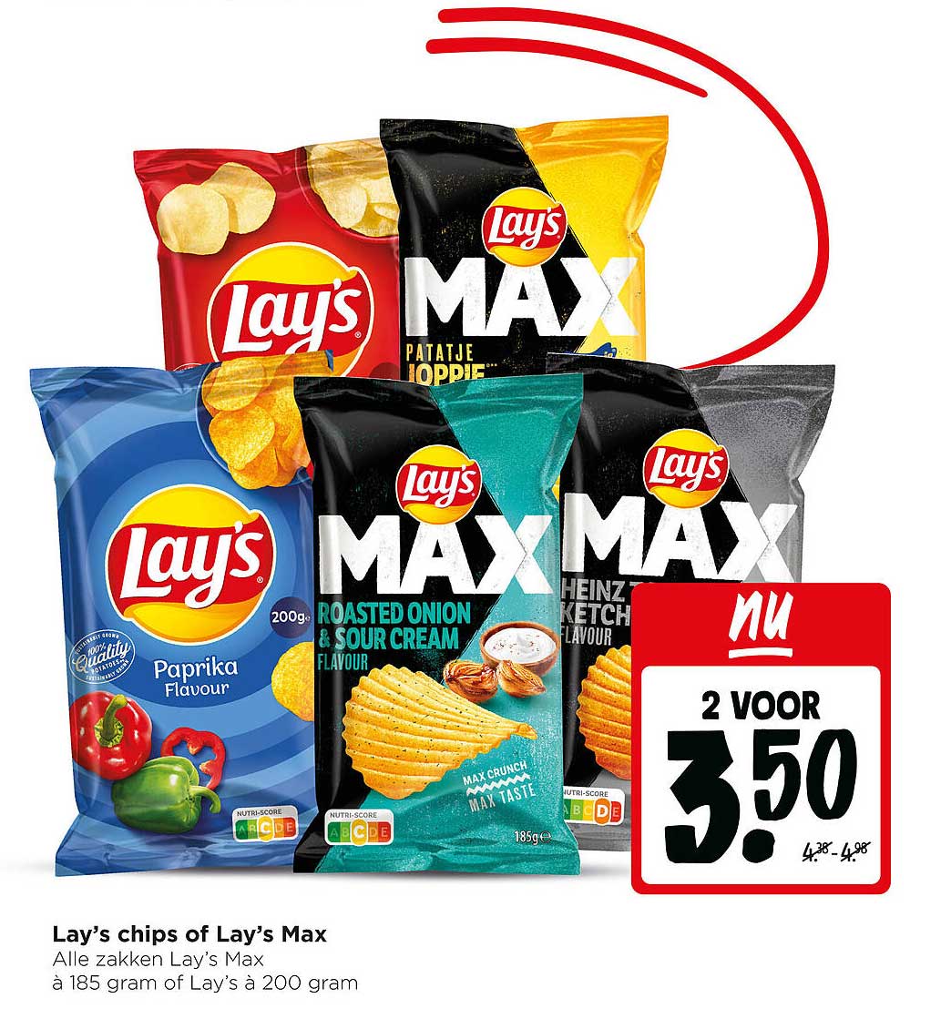 Lay’s chips of Lay’s Max 2 voor 3,50