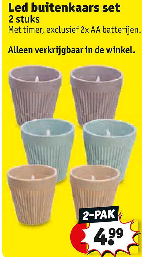 Led buitenkaars set 2 stuks