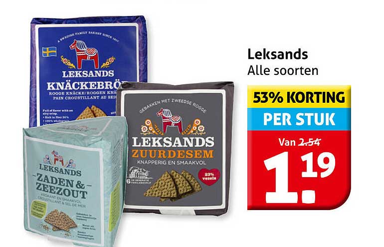 Leksands Alle soorten 53% KORTING PER STUK