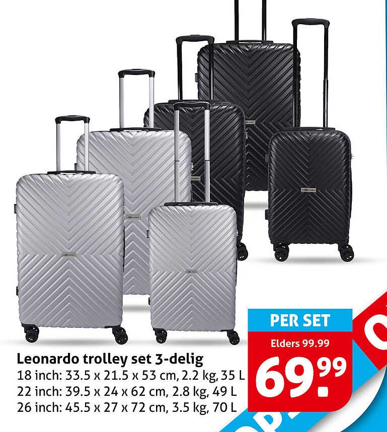 Leonardo trolley set 3-delig