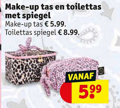 Make-up tas en toilettas met spiegel