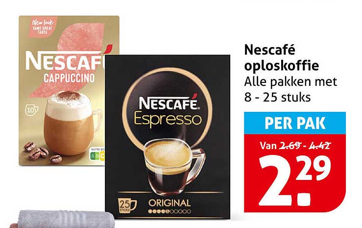 Nescafé oploskoffie Alle pakken met 8 - 25 stuks PER PAK