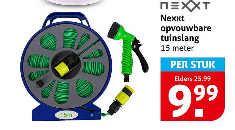 Nexxt opvouwbare tuinslang 15 meter PER STUK