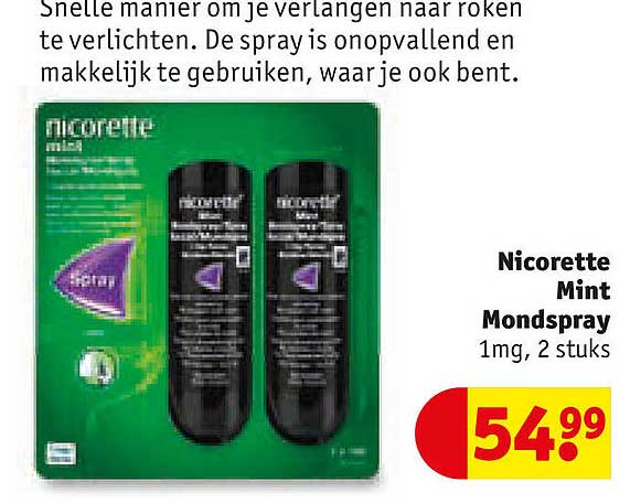 Nicorette Mint Mondspray 1mg, 2 stuks