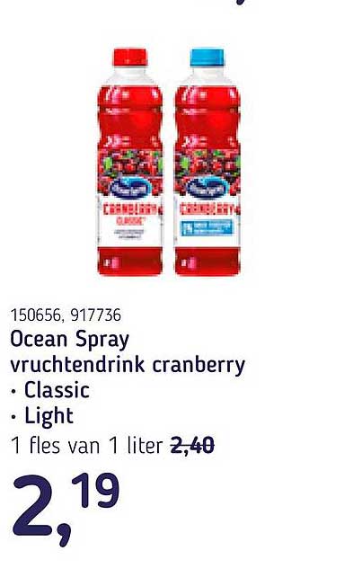 Ocean Spray vruchtendrink cranberry • Classic • Light