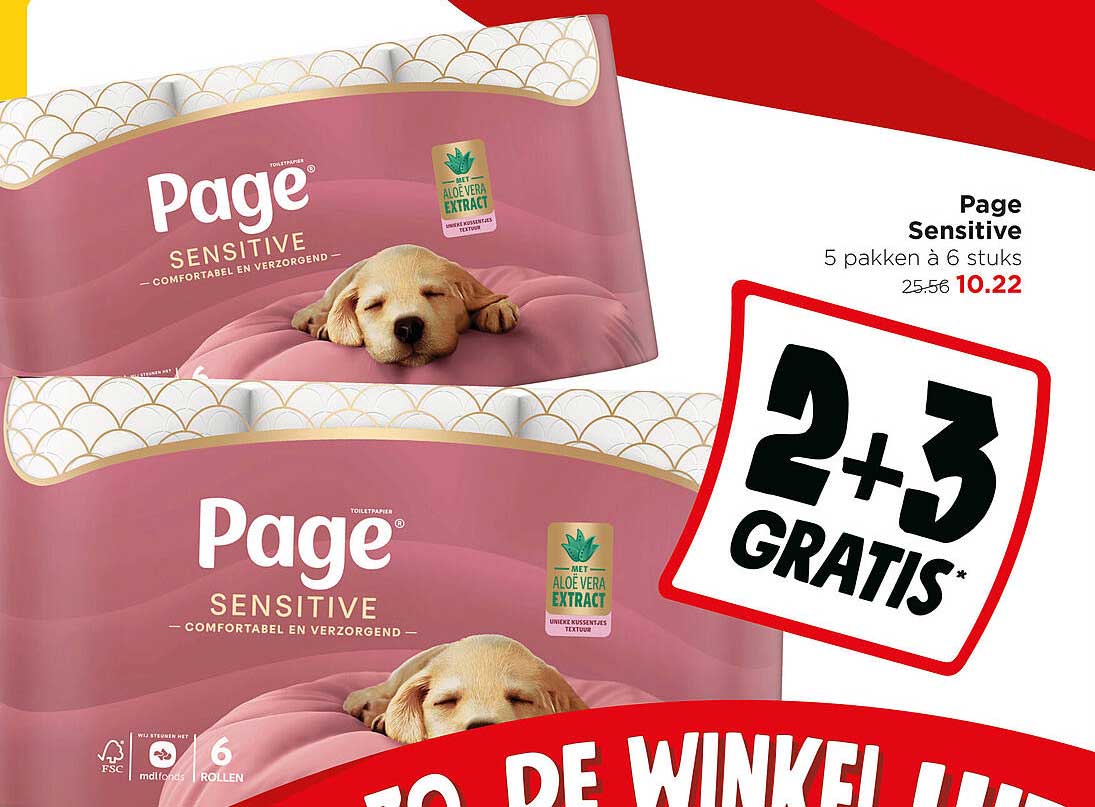 Page Sensitive 5 pakken à 6 stuks 2+3 GRATIS*