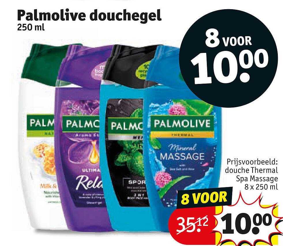 Palmolive douchegel 250 ml 8 voor 10.00