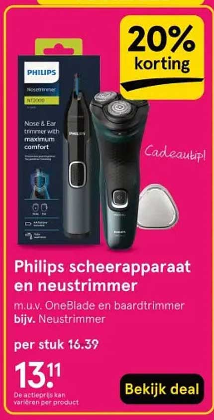 Philips scheerapparaat en neustrimmer