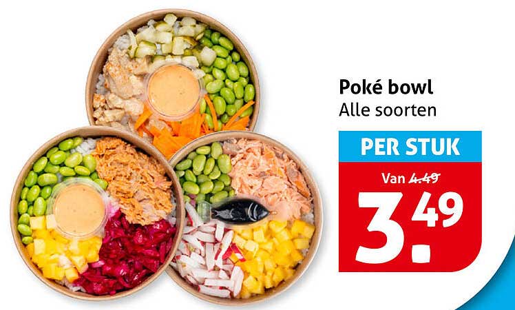 Poké bowl Alle soorten PER STUK