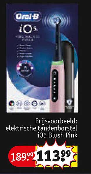 Prijsexemplaar: elektrische tandenborstel iO5 Blush Pink