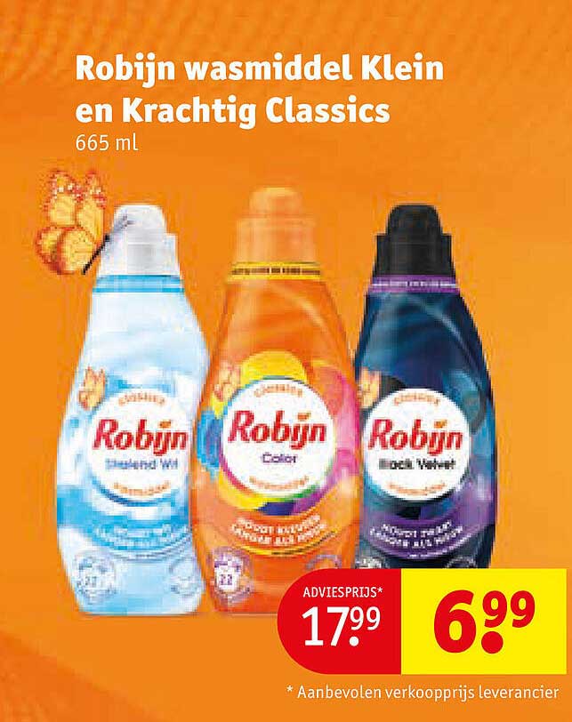Robijn wasmiddel klein en Krachtig Classics 665 ml