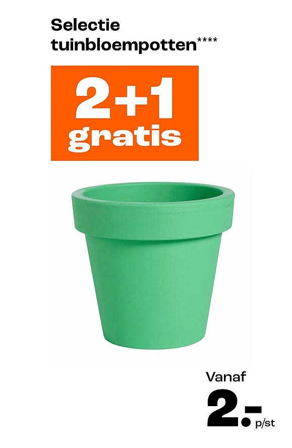 Selectie tuinbloempotten**** 2+1 gratis