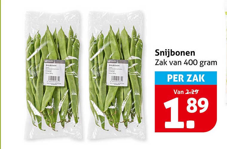 Snijbonen Zak van 400 gram PER ZAK