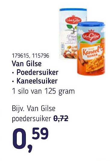 Van Gilse Poedersuiker • Kaneelsuiker 1 silo van 125 gram