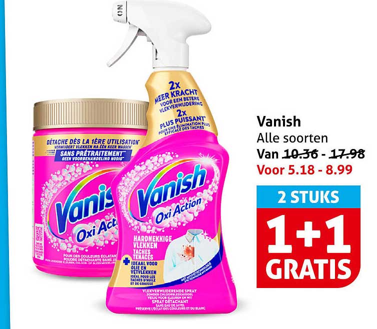 Vanish Alle soorten 1+1 GRATIS