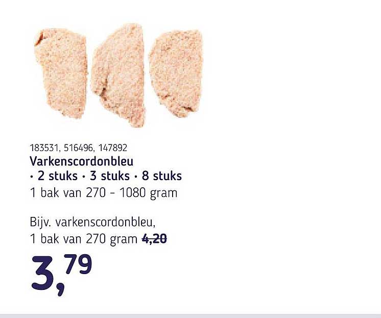 Varkenscordonbleu • 2 stuks • 3 stuks • 8 stuks