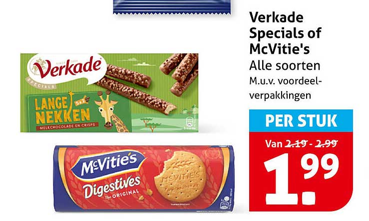 Verkade Specials of McVitie's Alle soorten M.u.v. voordeelverpakkingen PER STUK
